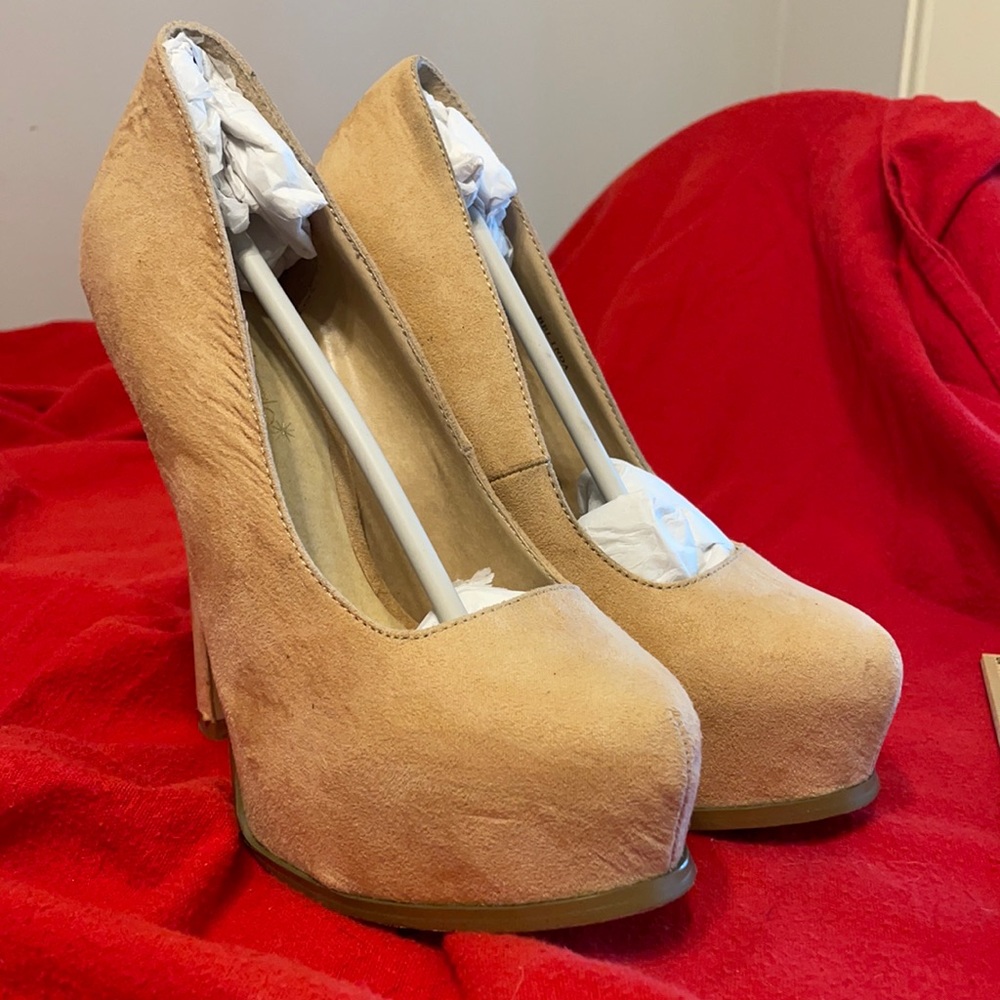 Tan Suede stilettos 5” heel